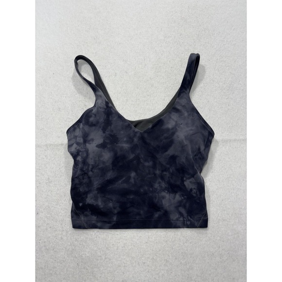 Lululemon Other - Lululemon Sports Bra Womens 6 Gray Tie Dye Longline V Neck Yoga Athletic Top